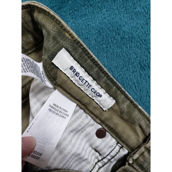 Lucky Brand Jeans Sz 4 Womens Green Camouflaged Stretch Pants Bridgette Crop - Picture 4 of 14